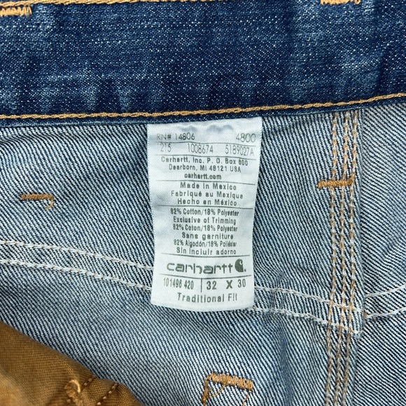 Carhartt Jeans Mens 32x30 Blue Elton Traditional Straight Fit Denim Workwear - Picture 5 of 11